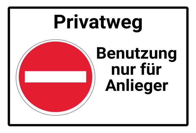 .. nur für Anlieger Parken-Verkehr Schild informativ auffallend nachdrücklich schilder selbst gestalten