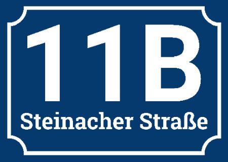 11 B Steinacher Straße Strassen-Hausnummern Schild informativ auffallend schilder selbst gestalten