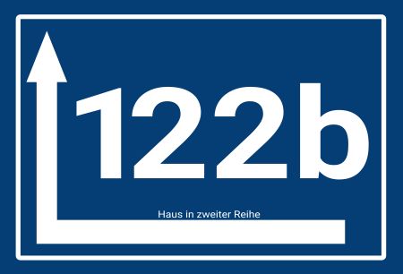 122b links rum Strassen-Hausnummern Schild kreativ informativ auffallend schilder selbst gestalten