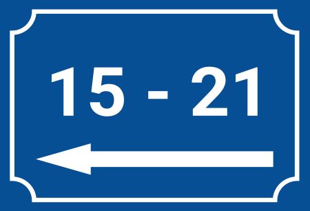 15 - 21 Strassen-Hausnummern Schild smart spritzig schilder selbst gestalten