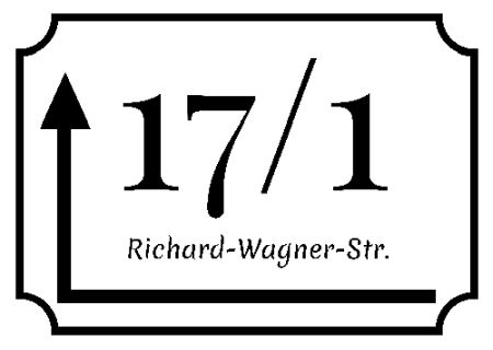 17/1 Richard-Wagner-Str. Strassen-Hausnummern Schild smart kreativ informativ auffallend schilder selbst gestalten