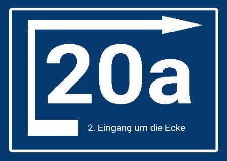 2. Eingang um die Ecke Strassen-Hausnummern Schild kreativ informativ auffallend schilder selbst gestalten