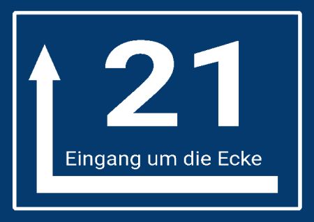 21 Eingang um die Ecke Strassen-Hausnummern Schild smart schilder selbst gestalten
