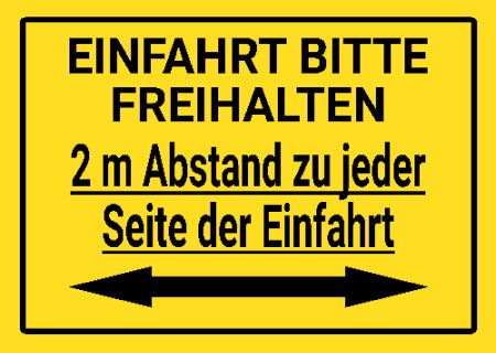 2m Abstand halten Hinweis Schild informativ auffallend nachdrücklich schilder selbst gestalten