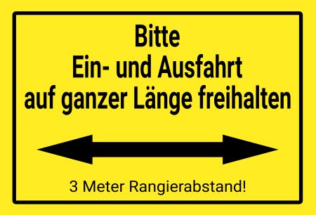 3 Meter Rangierabstand Hinweis Schild kreativ informativ auffallend schilder selbst gestalten