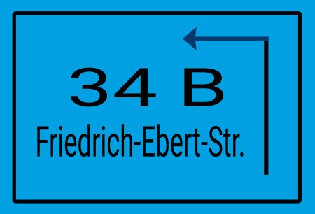 34B Strassen-Hausnummern Schild kreativ informativ auffallend schilder selbst gestalten