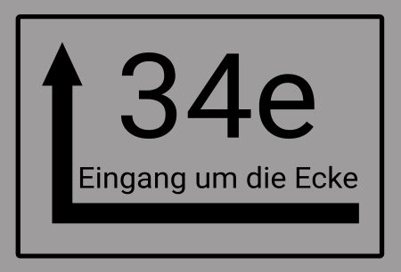 34e Eingang um die Ecke Wegweiser Schild smart spritzig schilder selbst gestalten