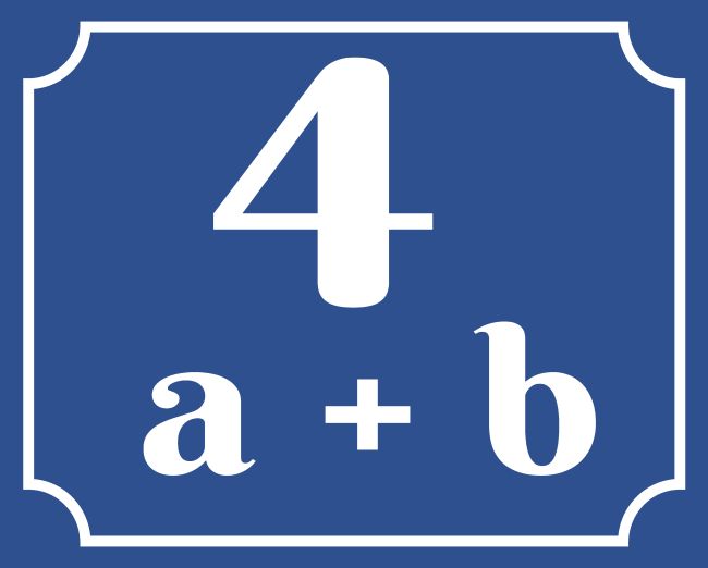 4 a+b Strassen-Hausnummern Schild smart informativ auffallend schilder selbst gestalten