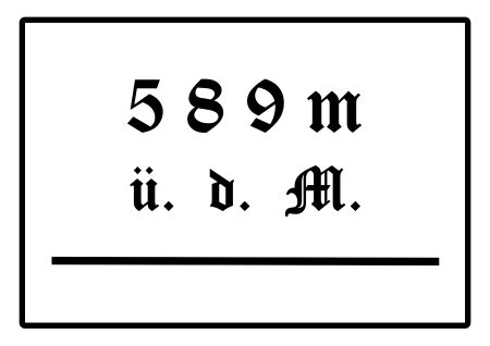 589m ü.d. M. Hinweis Schild informativ auffallend schilder selbst gestalten