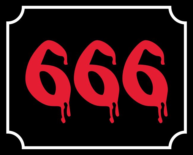 666 Bloody Strassen-Hausnummern Schild spannend kreativ spritzig auffallend schilder selbst gestalten