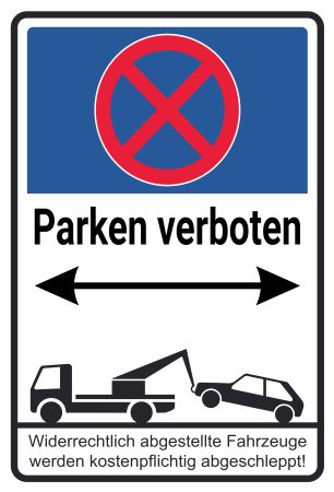 Absolutes Halterverbot Parken-Verkehr Schild informativ auffallend schilder selbst gestalten