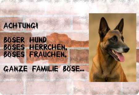 Achtung! Böser Hund Böses Herrchen ... Hunde Schild smart kreativ spritzig schilder selbst gestalten