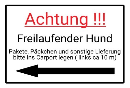 Achtung! Freilaufender Hund Hinweis Schild smart kreativ schilder selbst gestalten