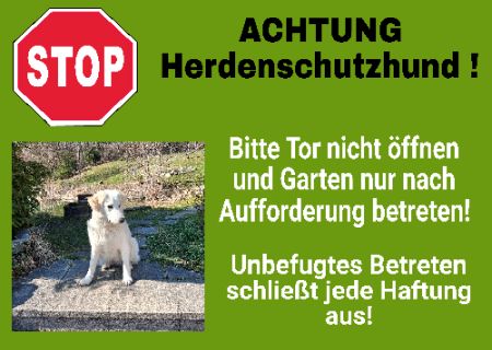 ACHTUNG Herdenschutzhund! Hunde Schild smart kreativ schilder selbst gestalten