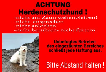 ACHTUNG Herdenschutzhund! Hunde Schild smart kreativ spritzig schilder selbst gestalten