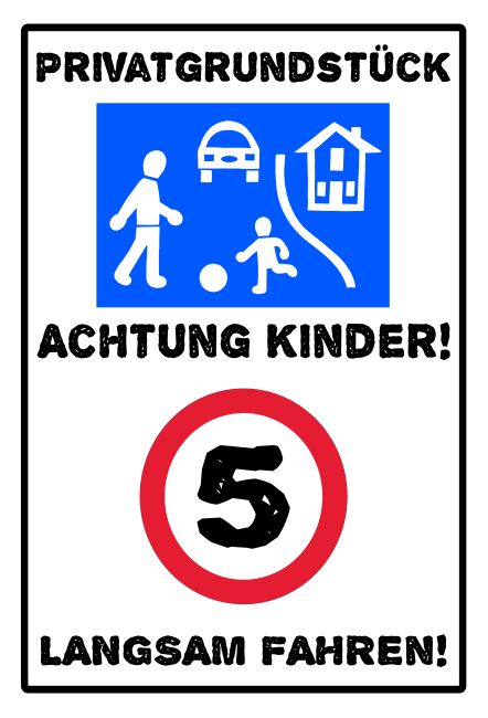 ACHTUNG KINDER! Parken-Verkehr Schild informativ auffallend nachdrücklich schilder selbst gestalten