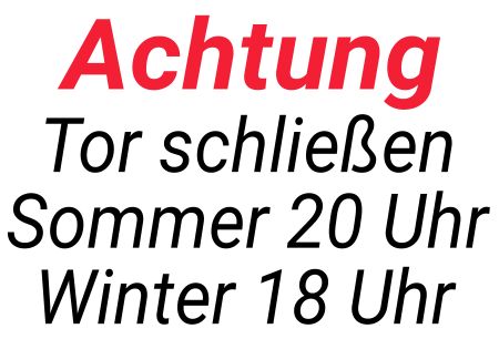 Achtung - Tor schlie&szlig;en Hinweis Schild informativ auffallend schilder selbst gestalten
