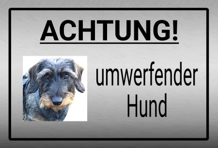 ACHTUNG! Umwerfender Hund Hunde Schild kreativ informativ auffallend schilder selbst gestalten