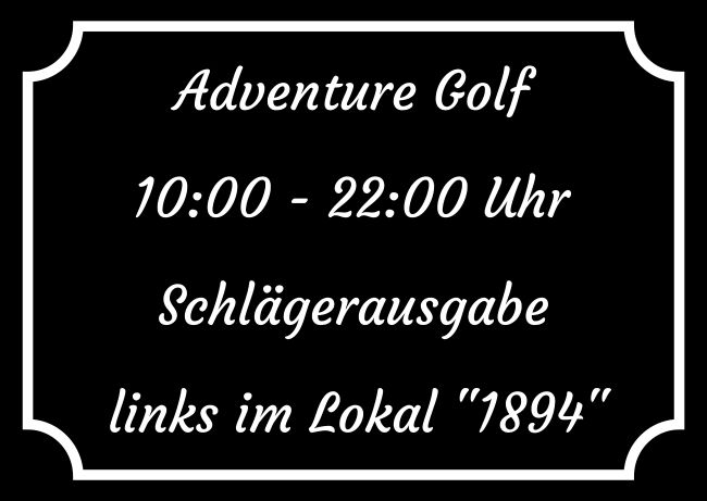 Adventure Golfclub Hinweis Schild informativ auffallend schilder selbst gestalten