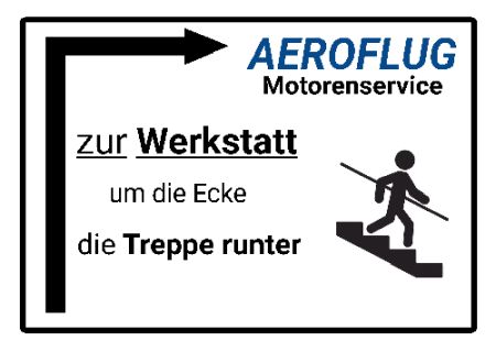 AEROFLUG Wegweiser Schild kreativ informativ auffallend schilder selbst gestalten