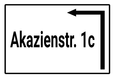 Akazienstraße 1c Wegweiser Schild informativ auffallend schilder selbst gestalten