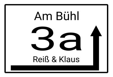 Am Bühl 3a Strassen-Hausnummern Schild smart informativ auffallend schilder selbst gestalten