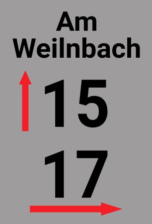 Am Weilnmbach Strassen-Hausnummern Schild bunt kreativ informativ auffallend schilder selbst gestalten