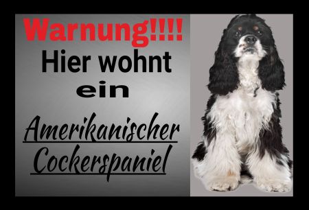 Amerikanischer Cockerspaniel Hunde Schild spannend spritzig informativ auffallend schilder selbst gestalten