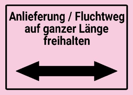 Anlieferung / Fluchtweg freihalten Hinweis Schild informativ auffallend schilder selbst gestalten