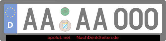 apolut.net Kennzeichenhalter Schild informativ auffallend schilder selbst gestalten