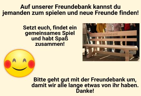Auf unserer Freundenbank kannst du ... Sprüche Schild smart bunt kreativ schilder selbst gestalten