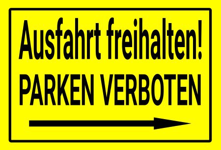 Ausfahrt freihalten! Hinweis Schild smart schilder selbst gestalten