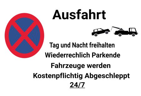 Ausfahrt Parken-Verkehr Schild bunt kreativ spritzig informativ schilder selbst gestalten