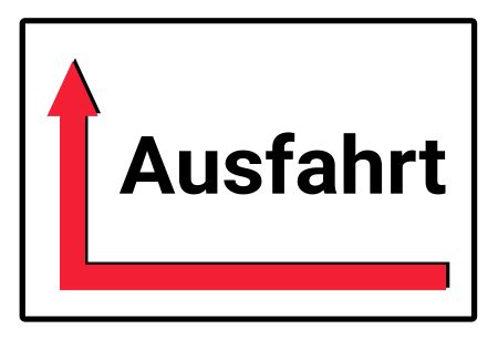 Ausfahrt Wegweiser Schild smart schilder selbst gestalten