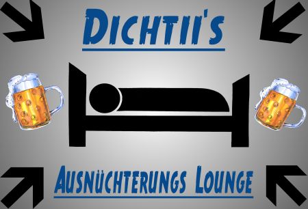 Ausnüchterung Lounge Privat-Pakete Schild bunt kreativ spritzig schilder selbst gestalten