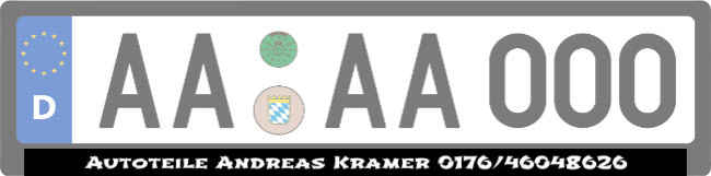 Autoteile Kramer Kennzeichenhalter Schild informativ auffallend schilder selbst gestalten