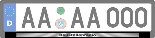 Baustellenradio Kennzeichenhalter Schild smart kreativ schilder selbst gestalten