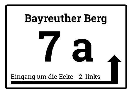 Bayreuther Berg 7a Wegweiser Schild smart schilder selbst gestalten