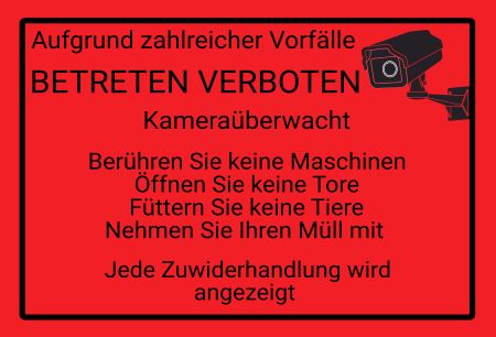 BETRETEN VERBOTEN Warnung-Zutrittverboten Schild informativ auffallend schilder selbst gestalten