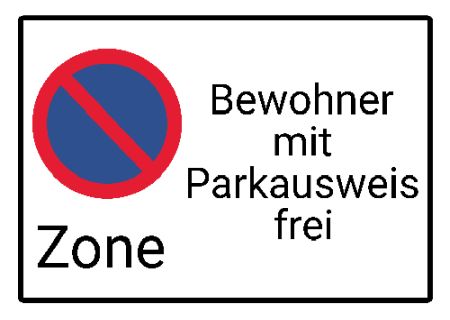 Bewohner mit Parkausweis frei Hinweis Schild smart kreativ schilder selbst gestalten