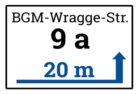BGM-Wragge-Str. 9a Wegweiser Schild smart kreativ spritzig schilder selbst gestalten