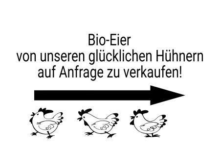 Bio-Eier Wegweiser Schild informativ auffallend schilder selbst gestalten