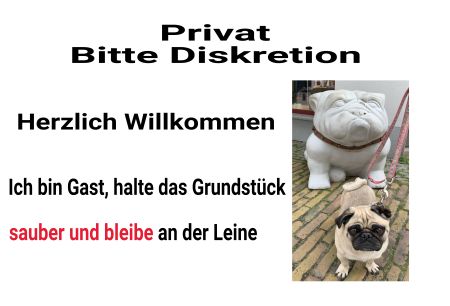 Bitte Diskretion Hunde Schild spannend spritzig auffallend lustig schilder selbst gestalten