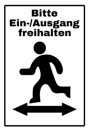 Bitte Ein-/Ausgang freihalten Hinweis Schild informativ auffallend schilder selbst gestalten