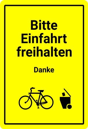 Bitte Einfahrt freihalten Parken-Verkehr Schild smart kreativ spritzig schilder selbst gestalten