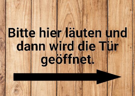 Bitte hier läuten und dann ... Wegweiser Schild smart kreativ schilder selbst gestalten