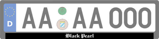 Black Pearl Kennzeichenhalter Schild kreativ auffallend schilder selbst gestalten