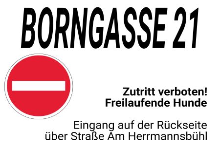 Borngasse 21 Strassen-Hausnummern Schild smart spannend informativ schilder selbst gestalten