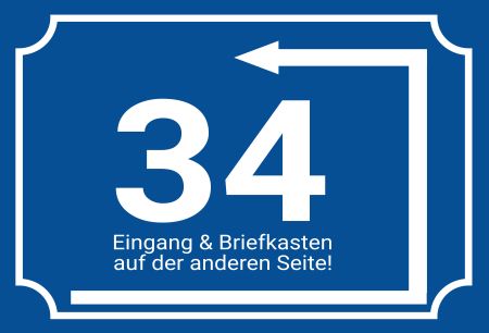 Briefkasten auf der anderen Seite Strassen-Hausnummern Schild kreativ informativ auffallend schilder selbst gestalten