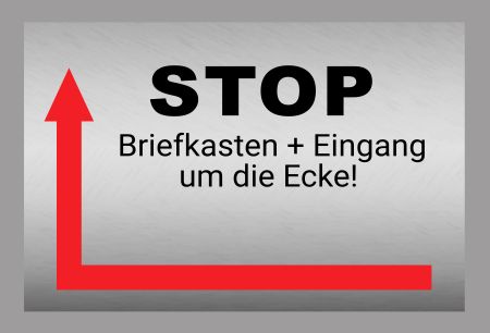 Briefkasten + Eingang um die Ecke Wegweiser Schild spannend kreativ informativ auffallend schilder selbst gestalten